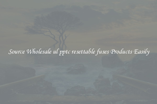 Source Wholesale ul pptc resettable fuses Products Easily