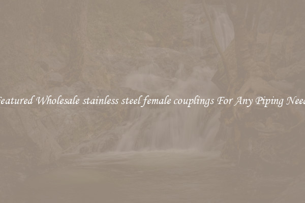 Featured Wholesale stainless steel female couplings For Any Piping Needs