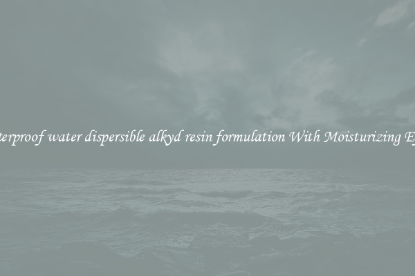 Waterproof water dispersible alkyd resin formulation With Moisturizing Effect