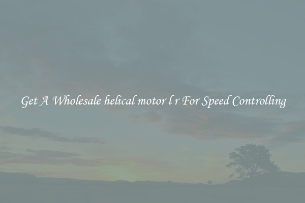 Get A Wholesale helical motor l r For Speed Controlling
