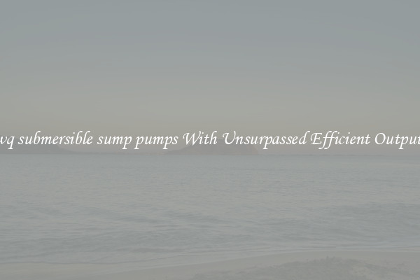 wq submersible sump pumps With Unsurpassed Efficient Outputs