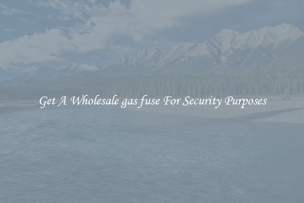 Get A Wholesale gas fuse For Security Purposes