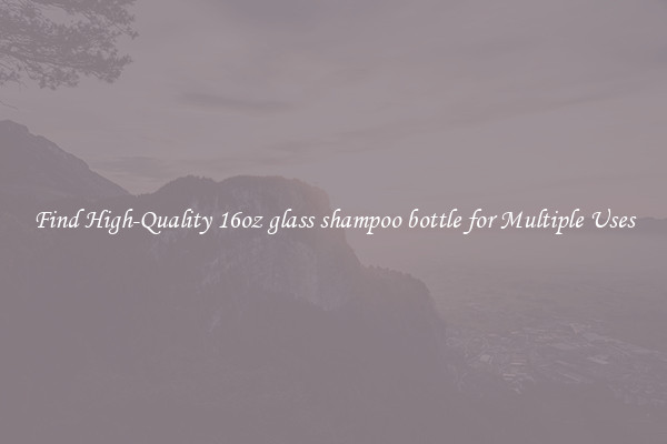 Find High-Quality 16oz glass shampoo bottle for Multiple Uses