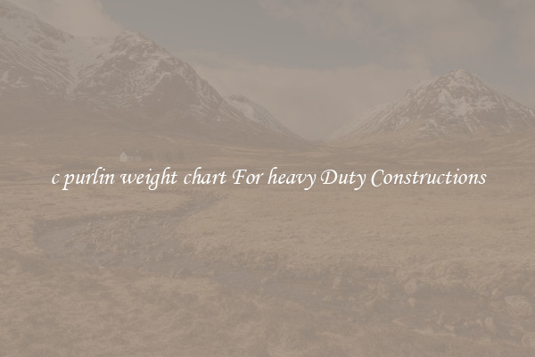 c purlin weight chart For heavy Duty Constructions